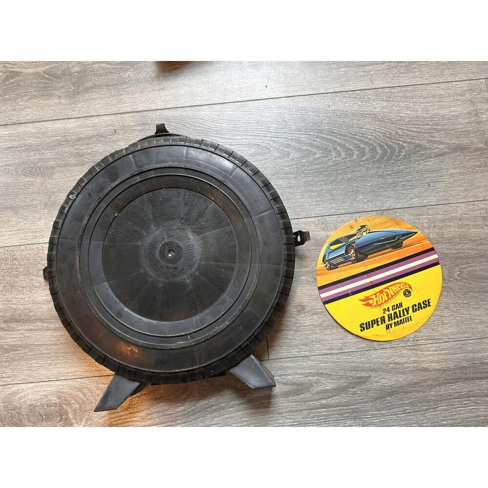 Vintage 1968 Hot Wheels 24 Car Super Rally Case Tire Carry Case Black Mattel